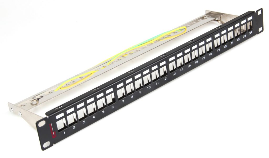 PremiumLine 1U 24 Port Shielded Modular Patch Panel