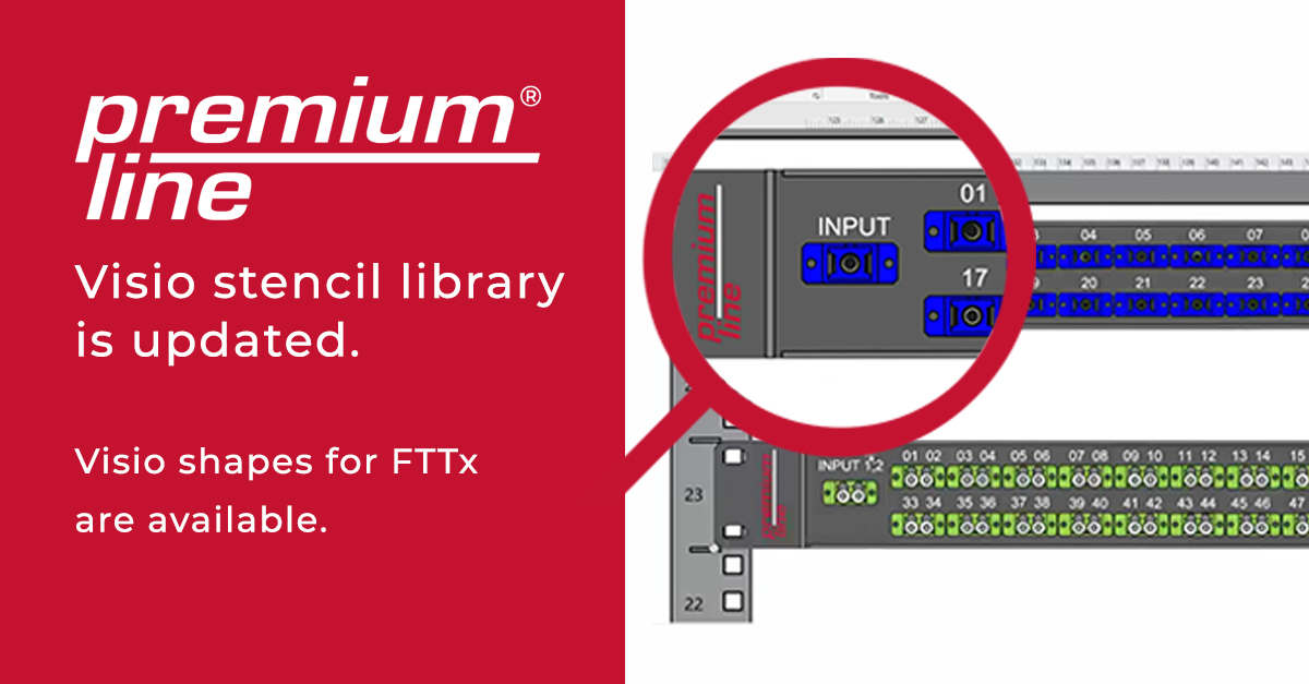 Visio stencil library is updated. Visio shapes for FTTx are available